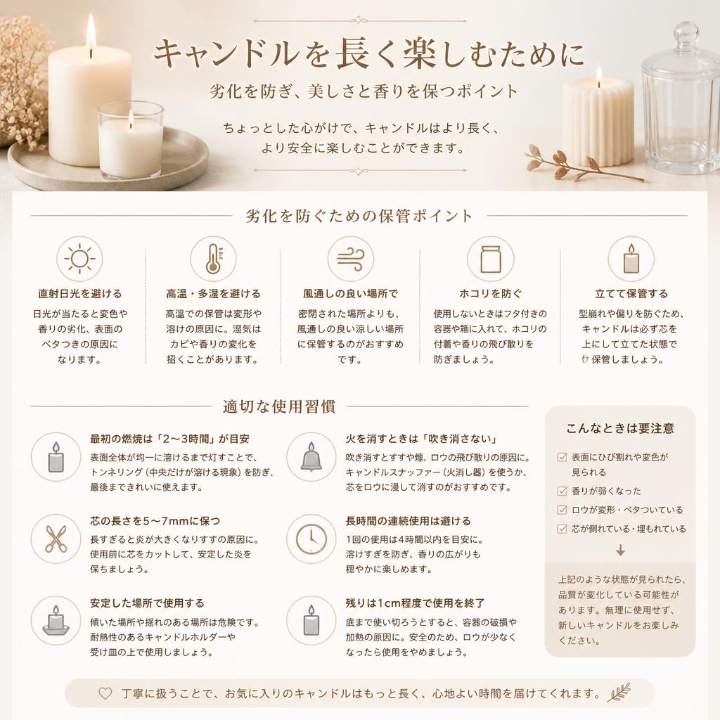 キャンドルを長持ちさせるためのヒント