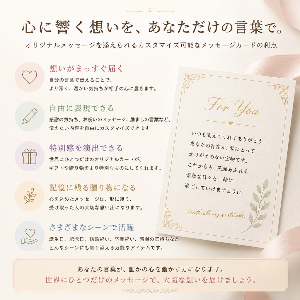 カスタマイズ可能なメッセージカード