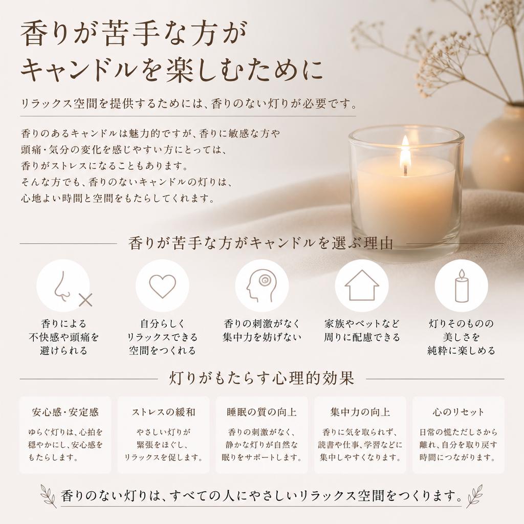 香りに敏感な方のためのキャンドル