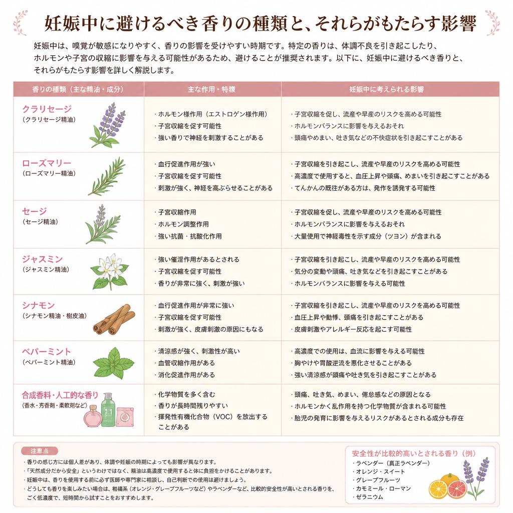 避けるべき香りとその理由